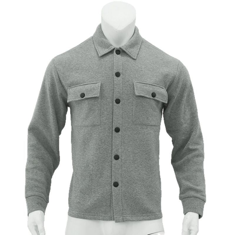 Herren nan Wollmix-Überhemdjacke mit Pattentaschen verdeckter Druckknopfleiste und Hemdkragen EB
