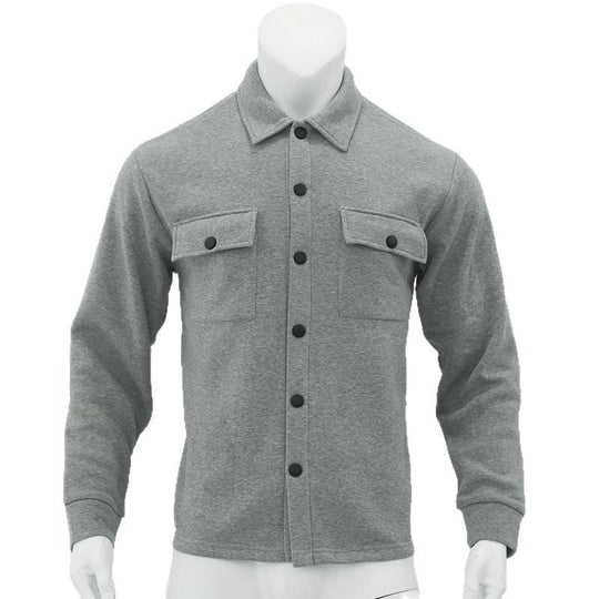 Herren nan Wollmix-Überhemdjacke mit Pattentaschen verdeckter Druckknopfleiste und Hemdkragen EB