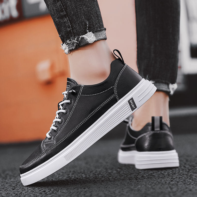 Damen Modische Freizeitsneaker mit hochwertigem Leder und rutschfester Sohle EB