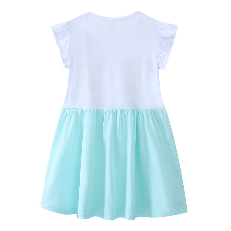 Mädchen Baumwollkleid mit zauberhaftem Einhorn-Motiv EB