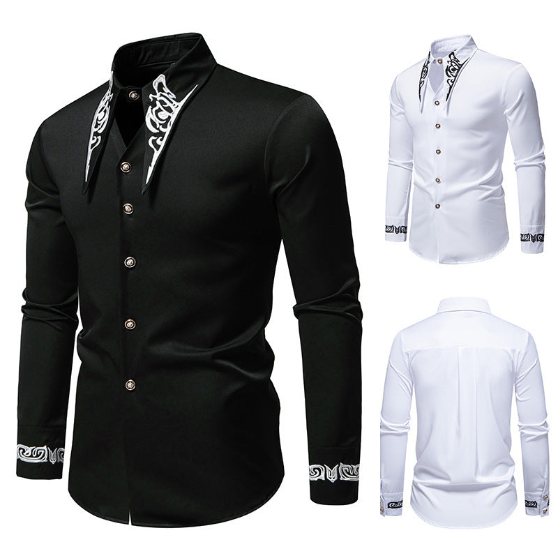 Herren modisches Hemd mit kreativem Kragen-Design EB