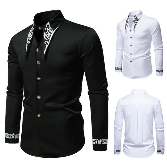 Herren modisches Hemd mit kreativem Kragen-Design EB