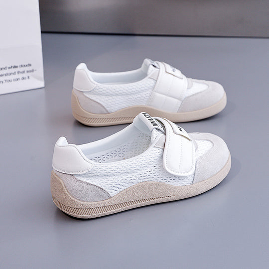 Damen Komfortable Freizeit Sneakers mit atmungsaktivem Netzdesign und elastischem Klettverschluss EB