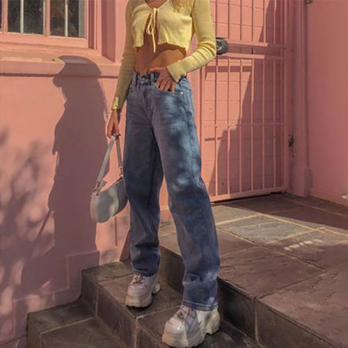 Damen Weitgeschnittene Jeanshose EB