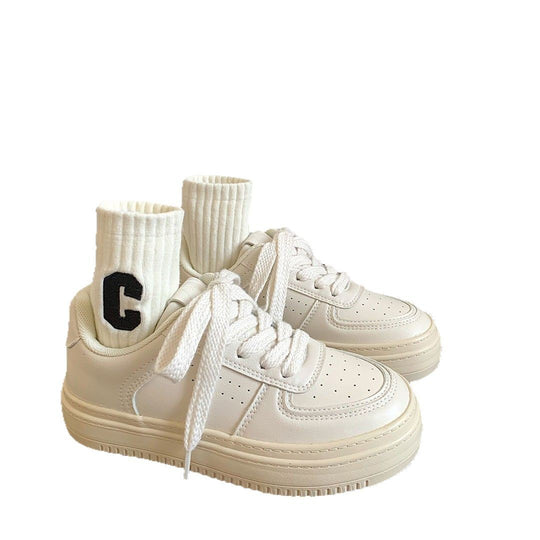 Damen Modische Sneakers mit hoher Sohle und atmungsaktivem Obermaterial EB