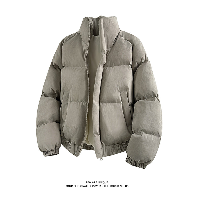 Damen Stylische Daunenjacke mit hoher Kragen und elastischen Ärmelabschlüssen EB