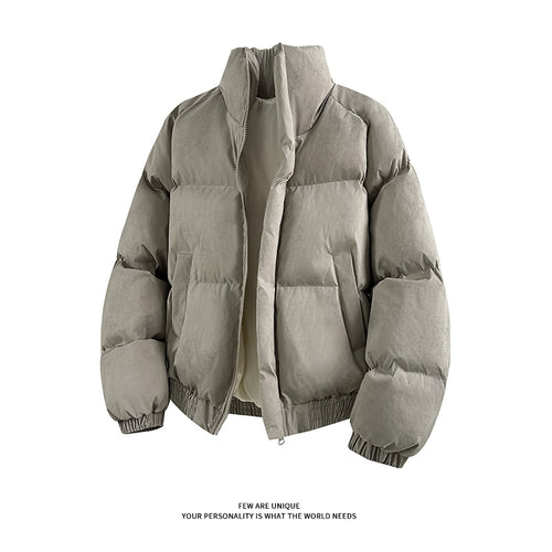 Damen Stylische Daunenjacke mit hoher Kragen und elastischen Ärmelabschlüssen EB