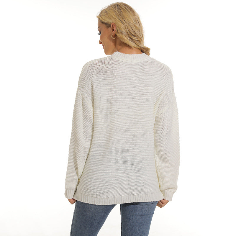 Damen Pullover mit strukturiertem Maschenmuster und bequemem Schnitt EB