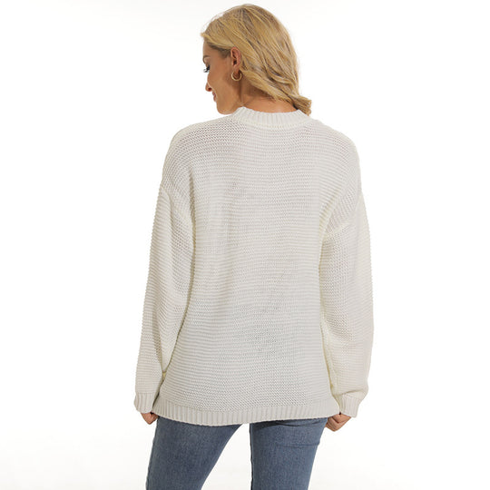 Damen Pullover mit strukturiertem Maschenmuster und bequemem Schnitt EB
