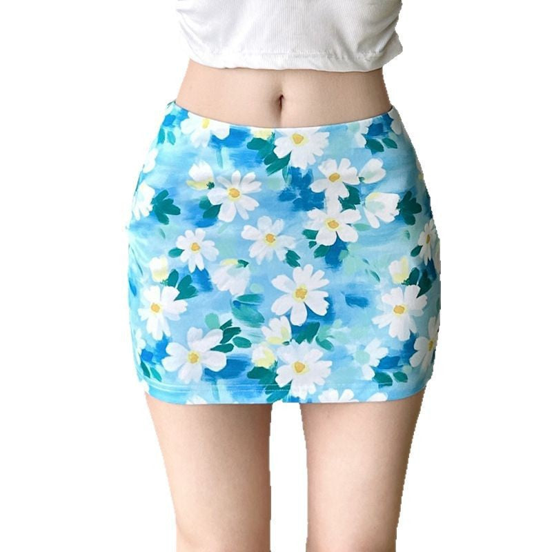 Damen Minirock mit floralem Design und elastischem Bund EB