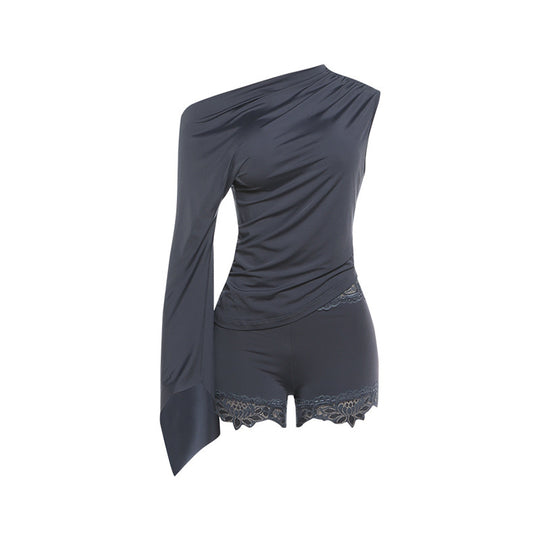 Damen Einteiler mit asymmetrischem Schnitt und elegantem Ärmeldesign EB