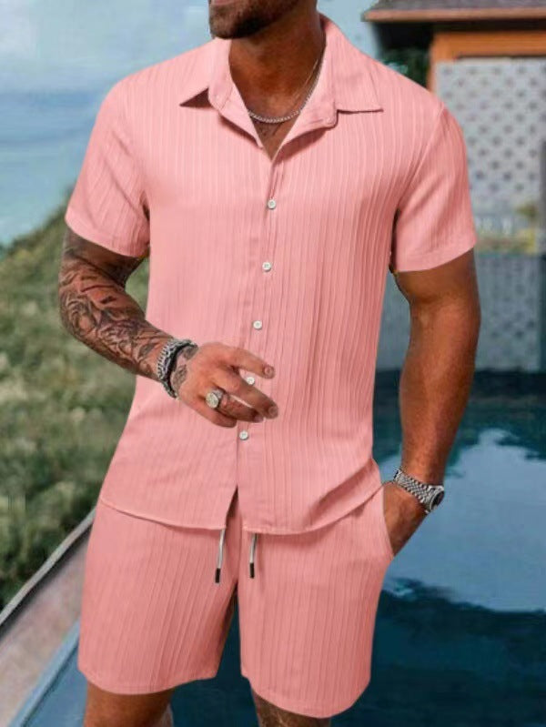 Herren atmungsaktives Sport-Set mit Kurzarm-Hemd und Shorts EB
