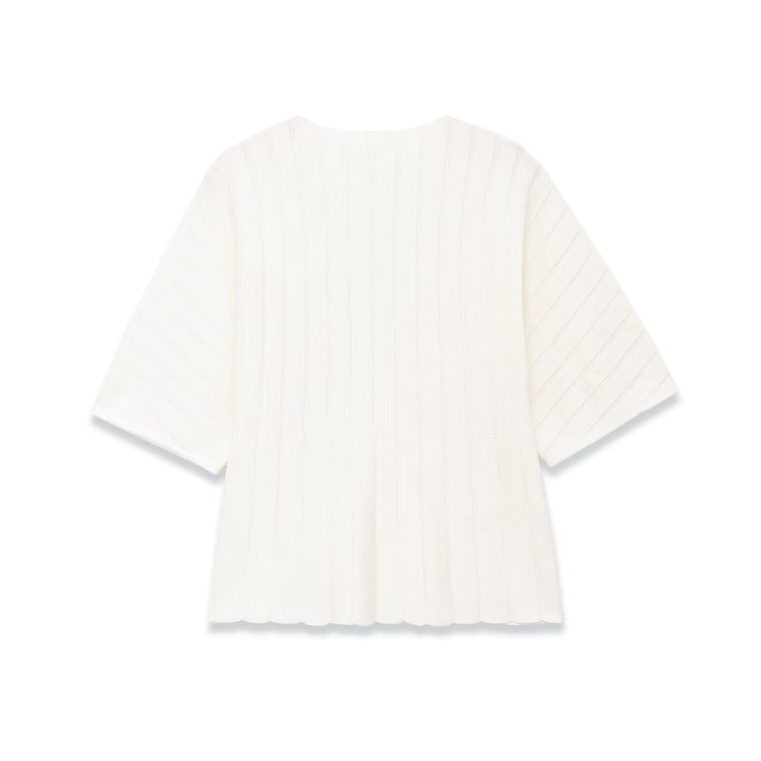 Damen Strickoberteil mit eleganter Textur und kurzem Arm EB