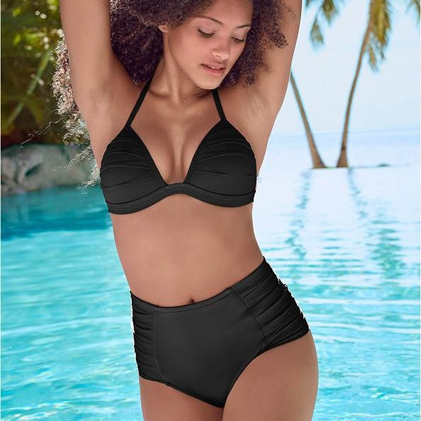 Damen Hochtaillierter Bikini mit femininem Rüschendesign EB