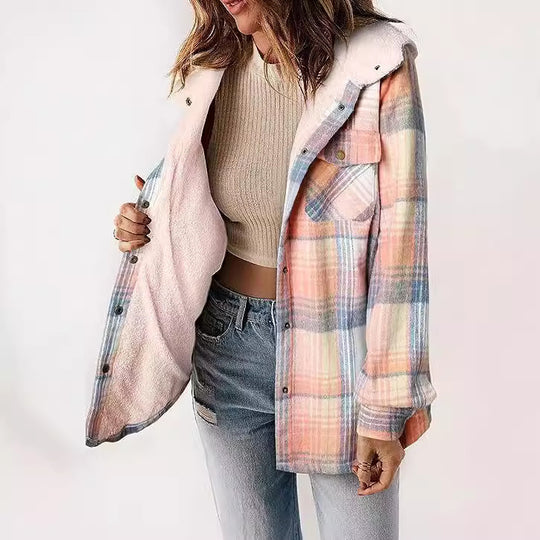 Damen Flanelljacke mit Fleecefutter EB