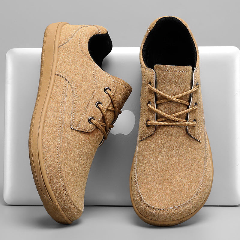 Damen bequeme Sneaker aus weichem Veloursleder mit rutschfester Sohle EB