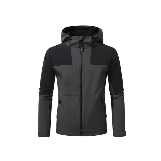Herren Windbreaker Jacke mit verstellbarem Kapuzenkragen und seitlichen Taschen EB