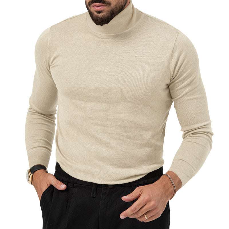 Herren nan Slim-Fit Rollkragenpullover Feinstrick mit Stretch, schmaler Silhouette und gerippten Bündchen EB