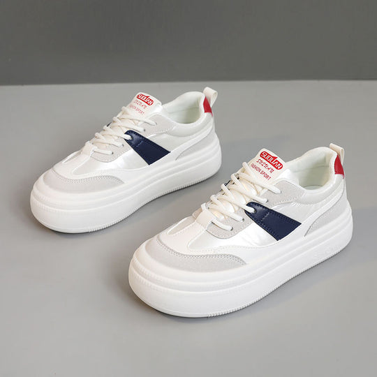 Damen modische Plateau Sneakers mit stabiler Laufsohle und atmungsaktivem Obermaterial EB