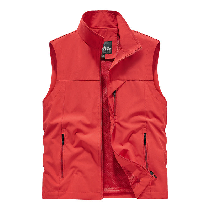 Herren Atmungsaktive Softshell-Outdoorweste mit Mesh‑Innenfutter und Reißverschlusstaschen EB