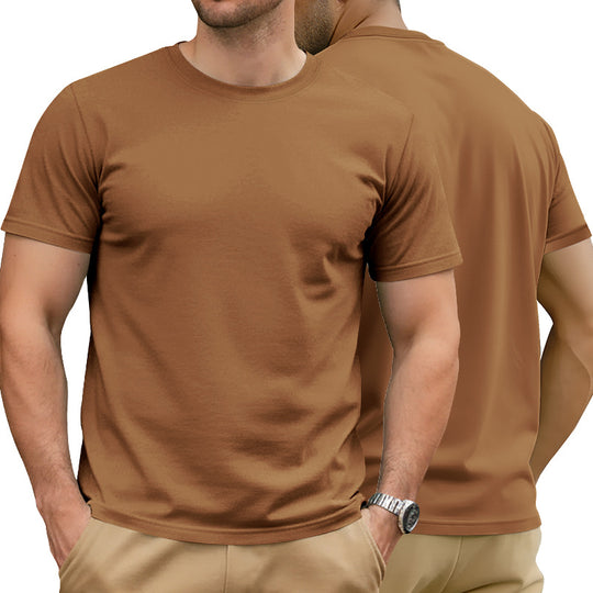 Herren nan Basic Kurzarm-T-Shirt aus hochwertigem Baumwollmix mit Rundhalsausschnitt, flachen Nähten und Regular Fit EB