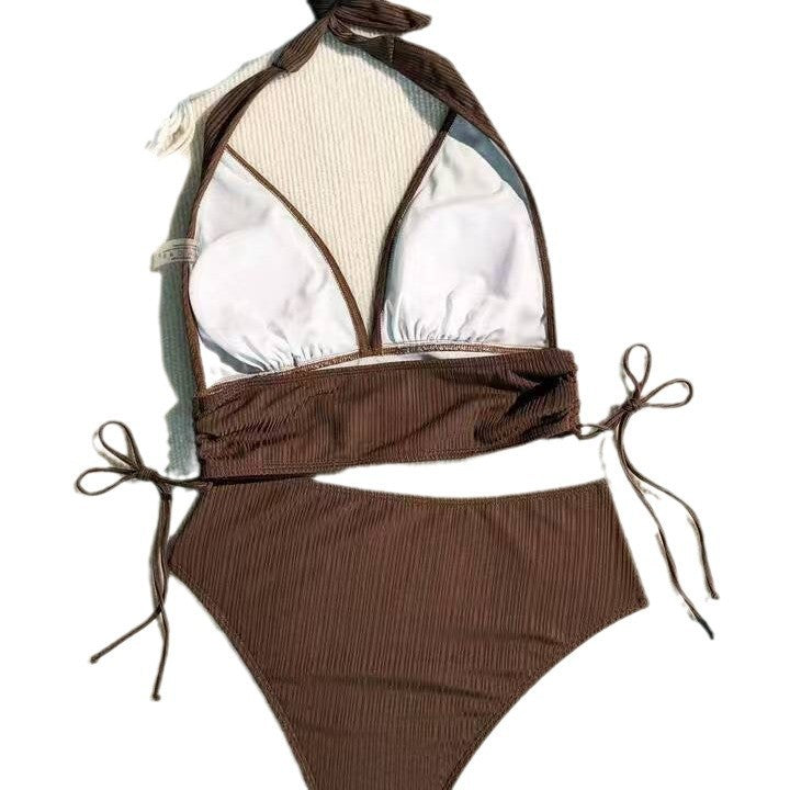 Damen Triangel-Bikini mit modischem Wickel-Design EB