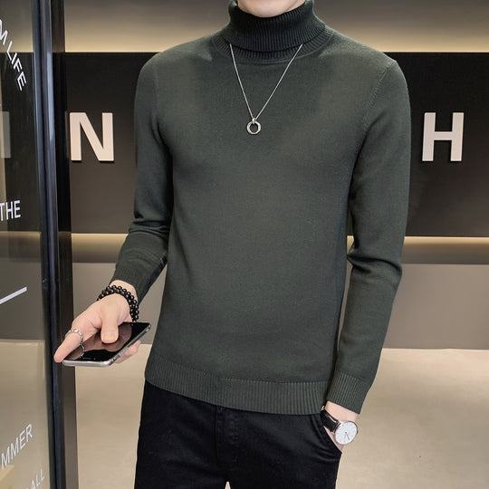 Herren Pullover mit hohem Kragen aus weicher Strickware EB