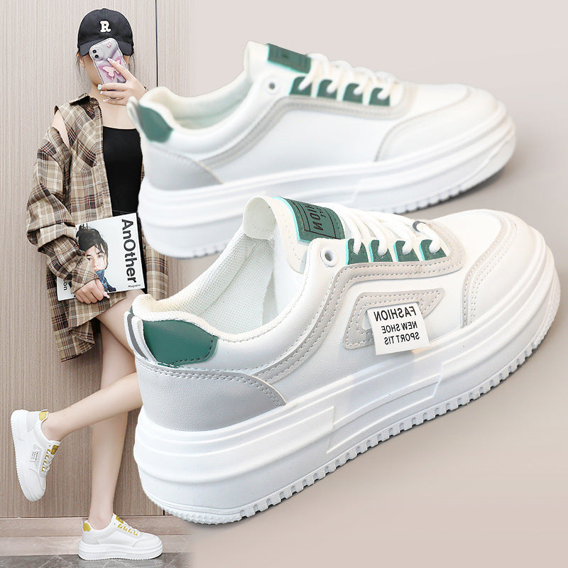 Damen modische Plateau Sneakers mit sportlicher Profilsohle und atmungsaktiver Konstruktion EB