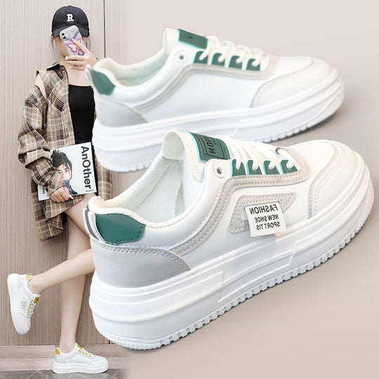 Damen modische Plateau Sneakers mit sportlicher Profilsohle und atmungsaktiver Konstruktion EB