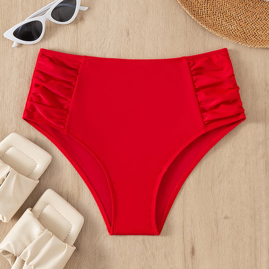 Damen Hochtailliertes Bikiniunterteil mit elegantem Rüschendetail EB