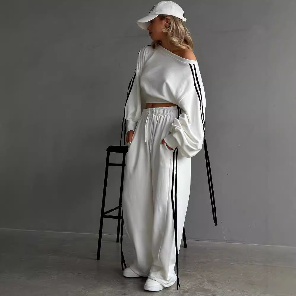 Damen nan weite Relax-Freizeithose mit Tunnelzug, elastischem Komfortbund und seitlichen Ziernähten EB