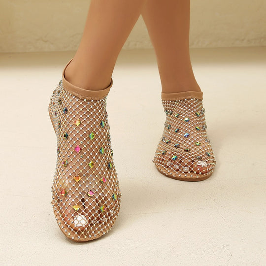 Damen Glitzernde Mesh-Sandalen EB