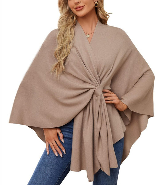 Damen Eleganter Wickelpullover mit asymmetrischem Schnitt EB