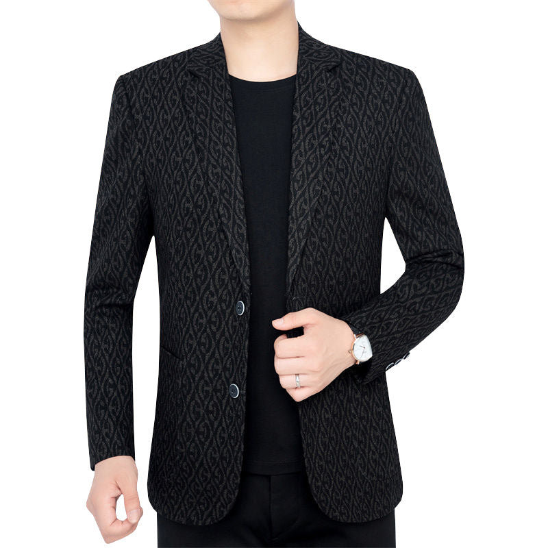 Herren Einreihiges Jacquard-Sakko mit schmaler Silhouette und feiner Struktur EB