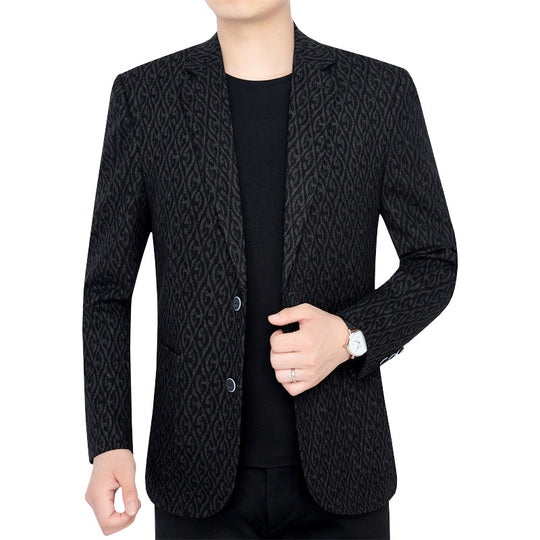 Herren Einreihiges Jacquard-Sakko mit schmaler Silhouette und feiner Struktur EB