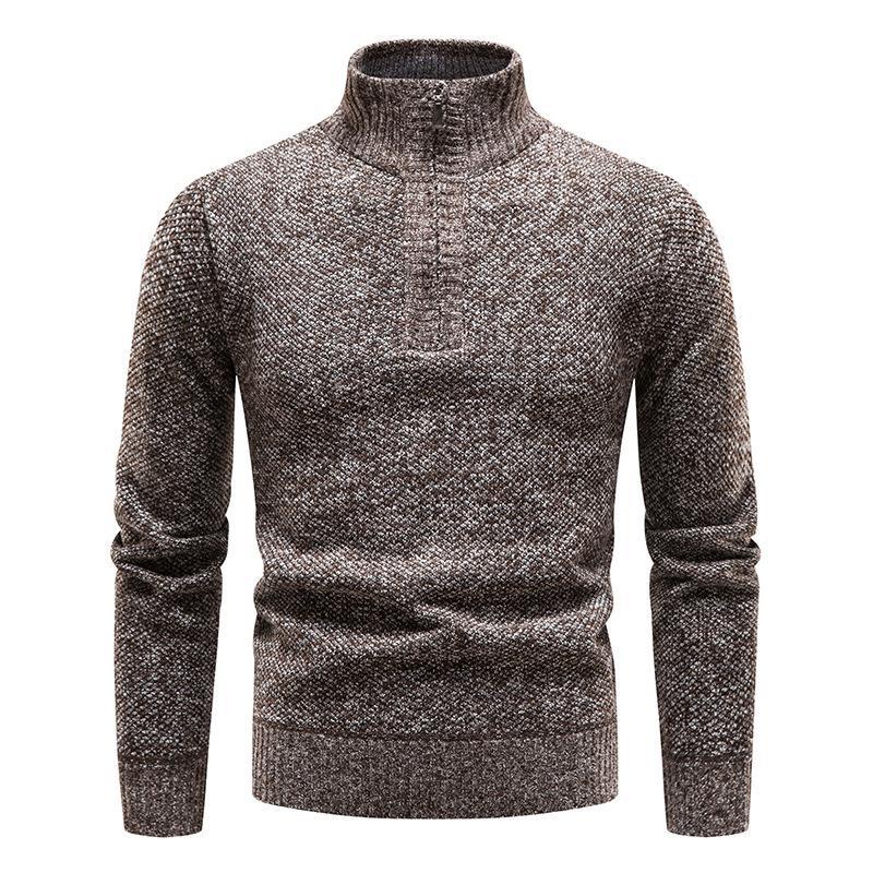 Herren Pullover mit halbem Reißverschluss und strukturiertem Design EB
