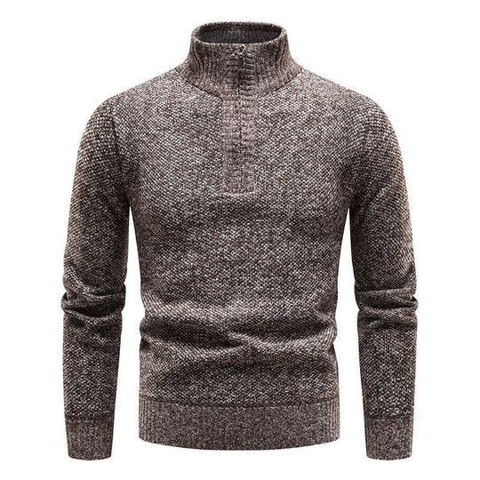 Herren Pullover mit halbem Reißverschluss und strukturiertem Design EB