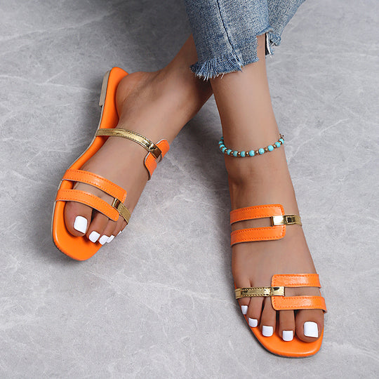 Damen elegante Sandalen mit modischem Riemen-Design EB