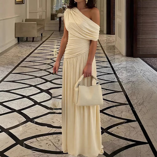 Damen Elegantes Wickel-Maxikleid mit asymmetrischem Schnitt und hochwertigem Jersey EB