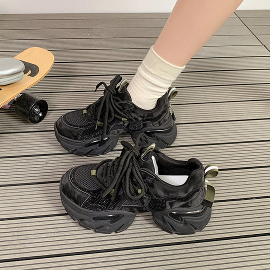 Damen Sportliche Chunky Sneakers mit atmungsaktivem Obermaterial und rutschfester Sohle EB