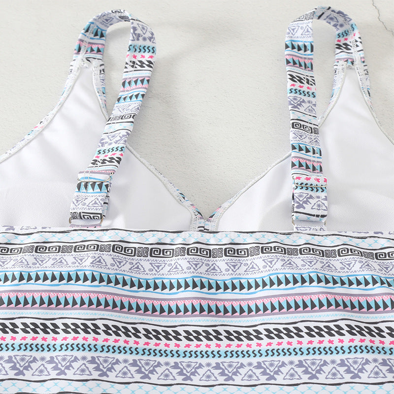 Damen Tankini-Set mit modischem Print und bequemen Höschen EB