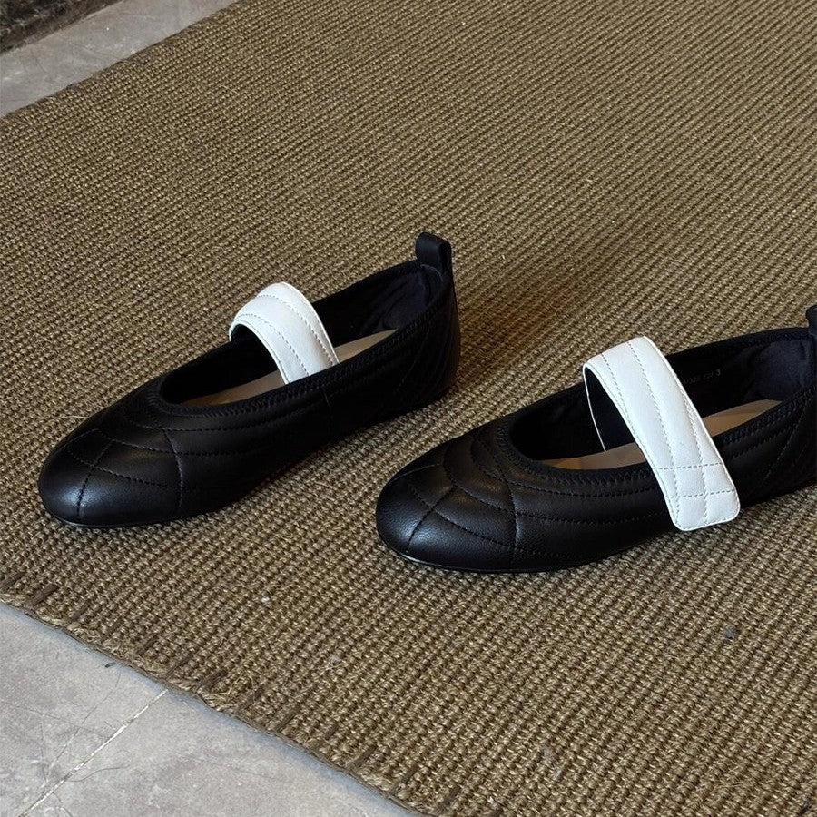 Damen Ballerinas mit elegantem Riemen und modischem Steppdesign EB