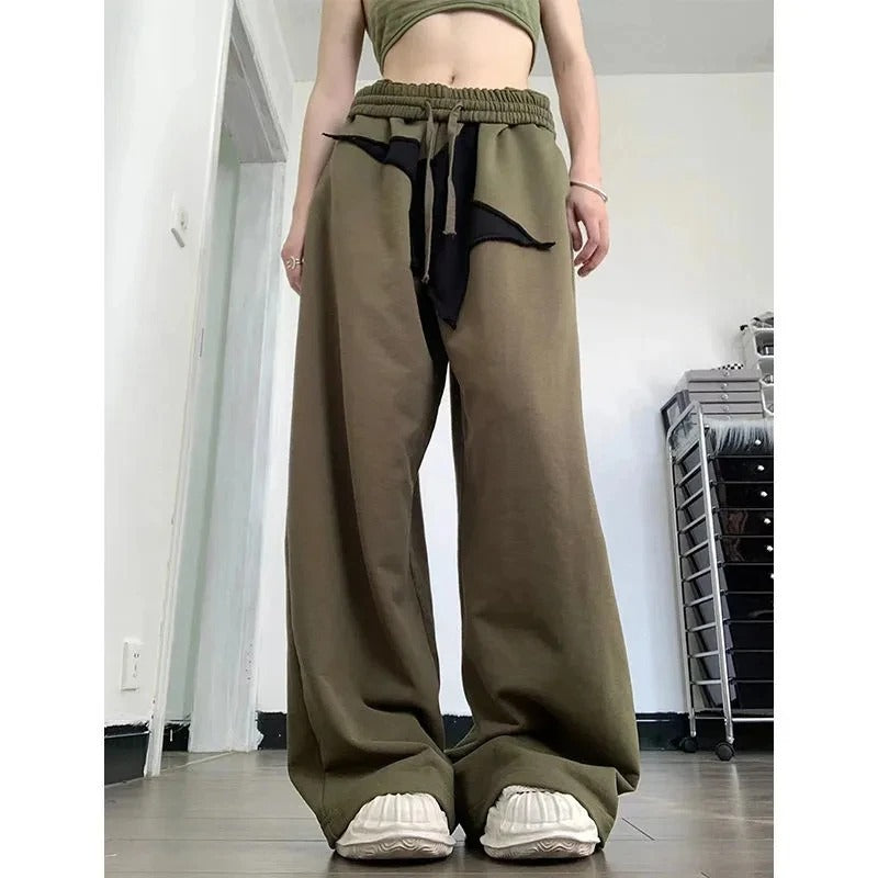 Damen Bequeme und lässige weite Jogginghose mit elastischem Bund und praktischen Taschen EB