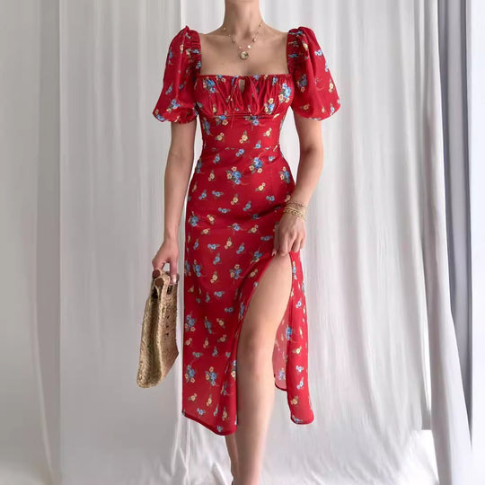 Damen Elegantes und verspieltes Blumenkleid EB