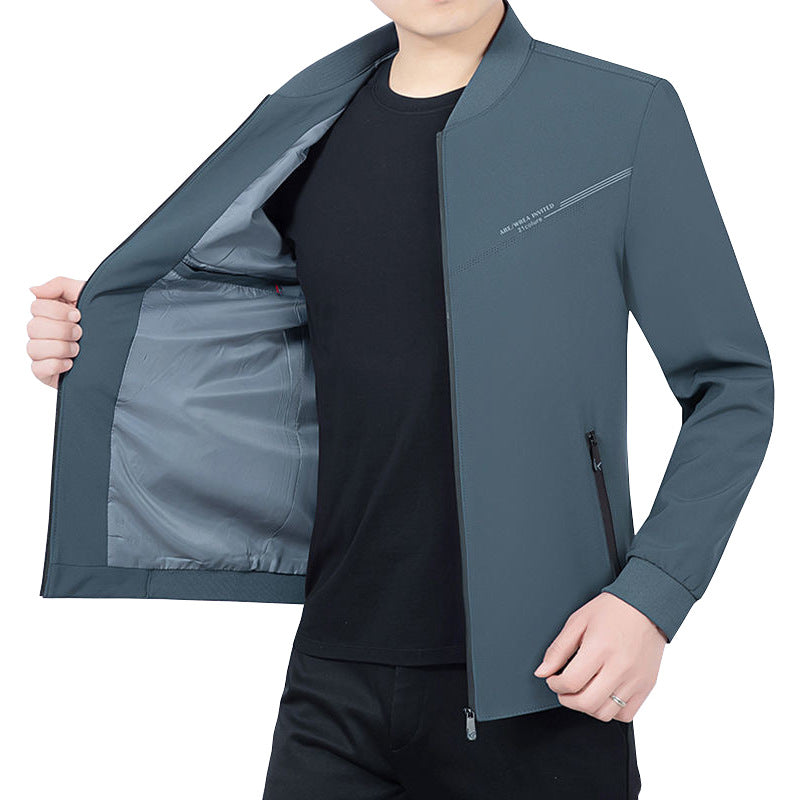 Herren Leichte Softshell-Traveljacke mit Stehkragen und Reißverschluss EB
