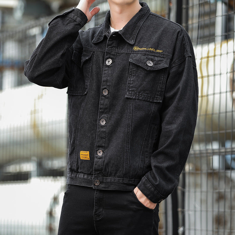 Herren Denimjacke im lässigen Stil mit funktionalen Pattentaschen und robustem Design EB
