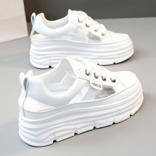 Damen Plattform Sneakers mit atmungsaktiver Mesh-Oberfläche und trendiger Dämpfung EB