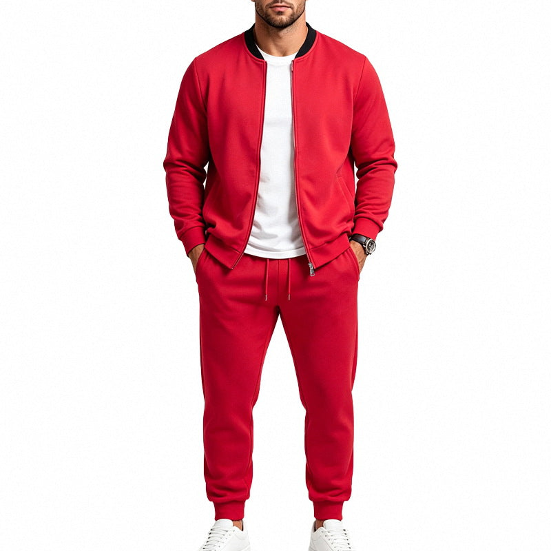 Herren nan sportives zweiteiliges Jogginganzug-Set mit Bomberjacke und konisch zulaufender Jogginghose EB