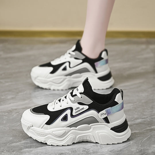 Damen Sportliche Chunky Sneakers mit atmungsaktiver Netzstruktur und stabiler Sohle EB