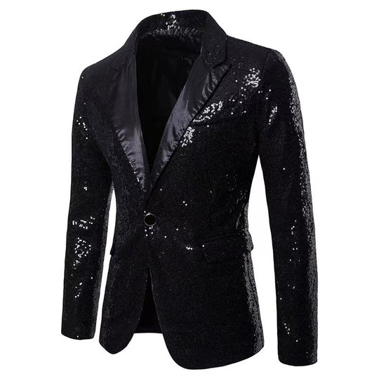 Herren schimmernder Pailletten Blazer EB